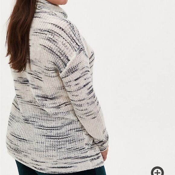 TORRID IVORY SPACE DYE TURTLENECK SWEATER 1X 14/16 - Picture 14 of 16